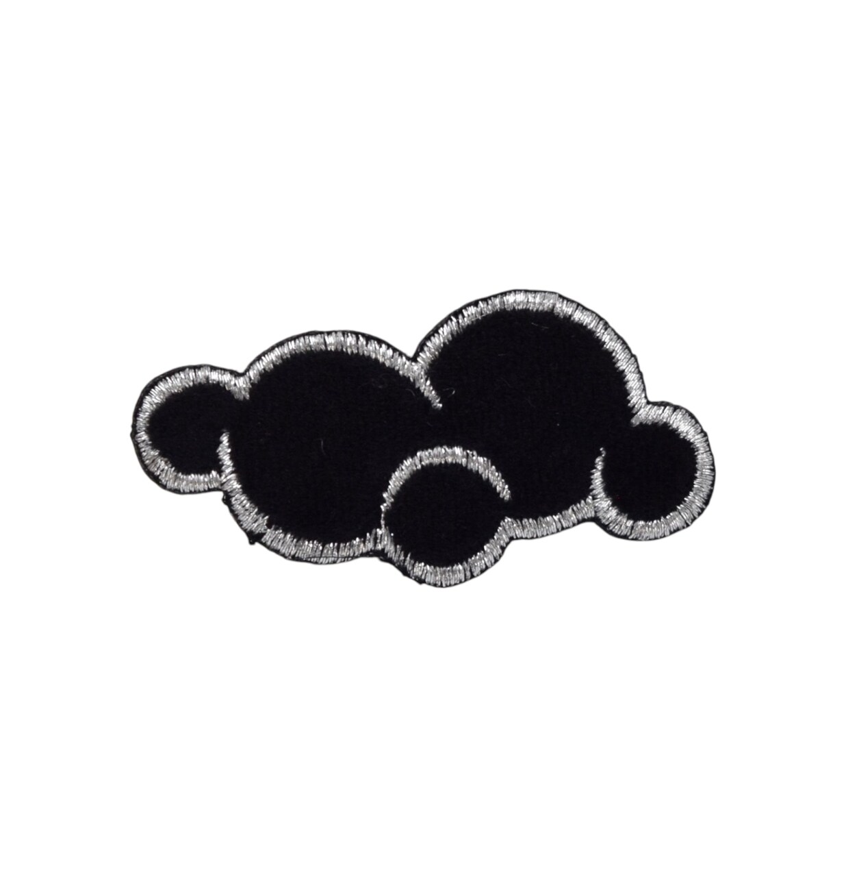 Black Cloud with Silver Lining, Embroidered, Iron on Patch